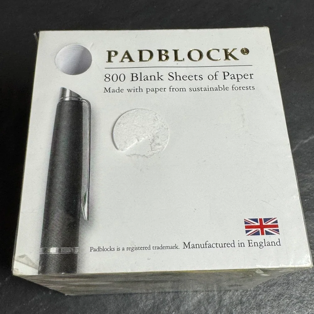 Padblock 800 Blank Sheets Memo Cube Fly Fishing Lures Made in England Stationery
